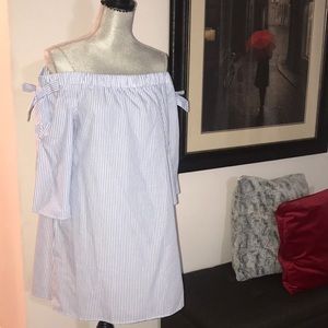 Light stripe blue dress